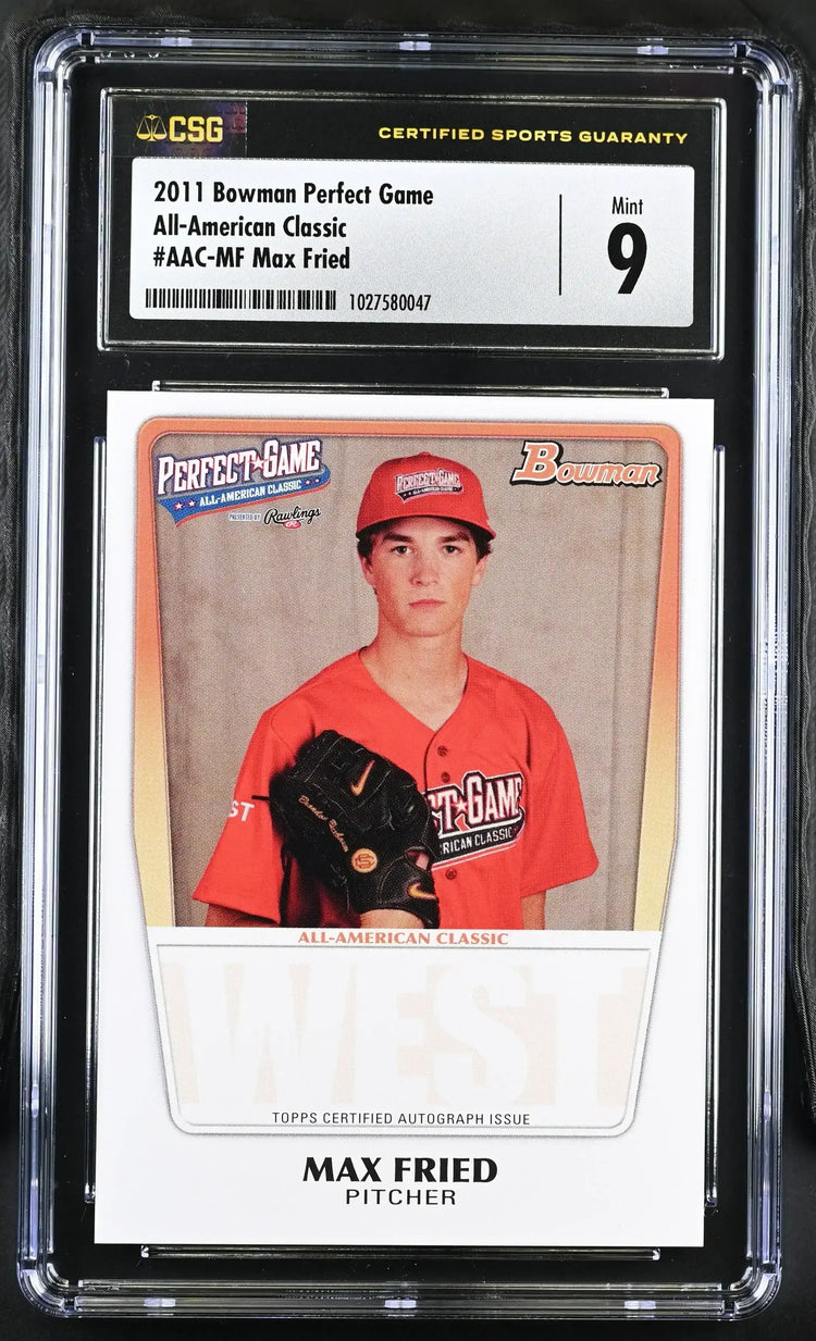 Max Fried 2011 Perfect Game Bowman Rookie Card CSG graded 9 MINT Braves - AutographsForSale.com