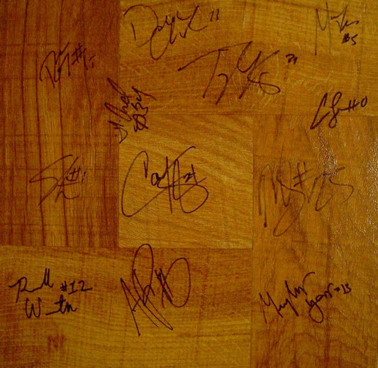 2009 10 Villanova Wildcats basketball team signed floor Corey Fisher Scottie Reynolds - AutographsForSale.com
