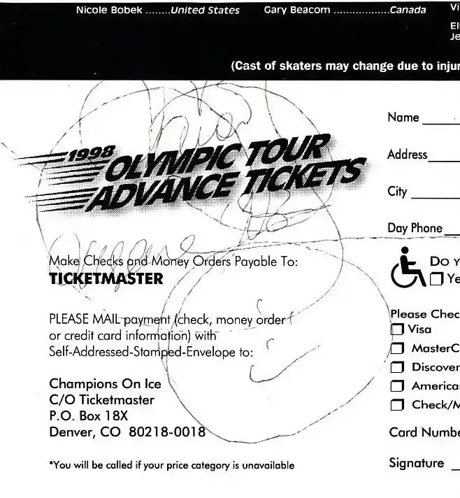 1994 Olympic gold medalist ice skater Oksana Baiul autograph cut signature - AutographsForSale.com