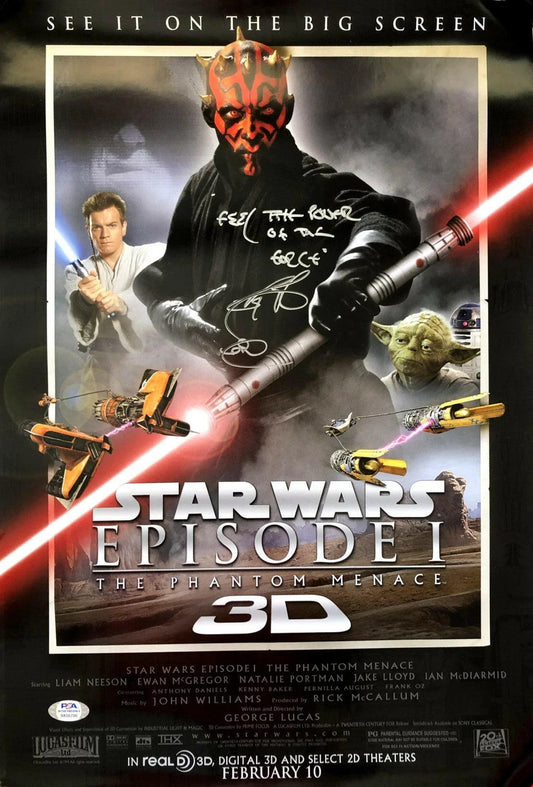 Ray Park signed Star Wars Phantom Menace movie poster w/ Feel Power of Force PSA/DNA - AutographsForSale.com