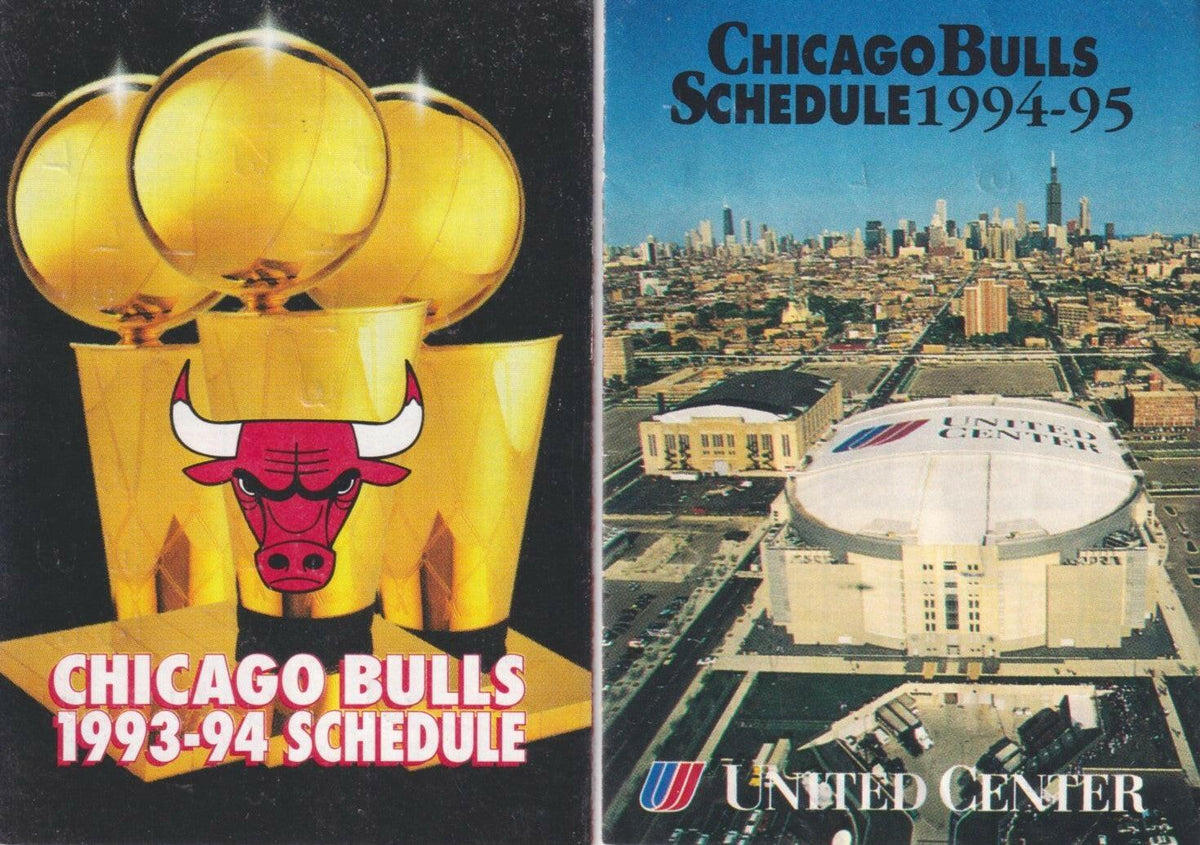 Chicago Bulls 1993-94 & 1994-95 pocket schedules (Michael Jordan) - AutographsForSale.com