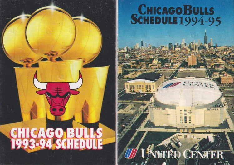 Chicago Bulls 1993-94 & 1994-95 pocket schedules (Michael Jordan) - AutographsForSale.com