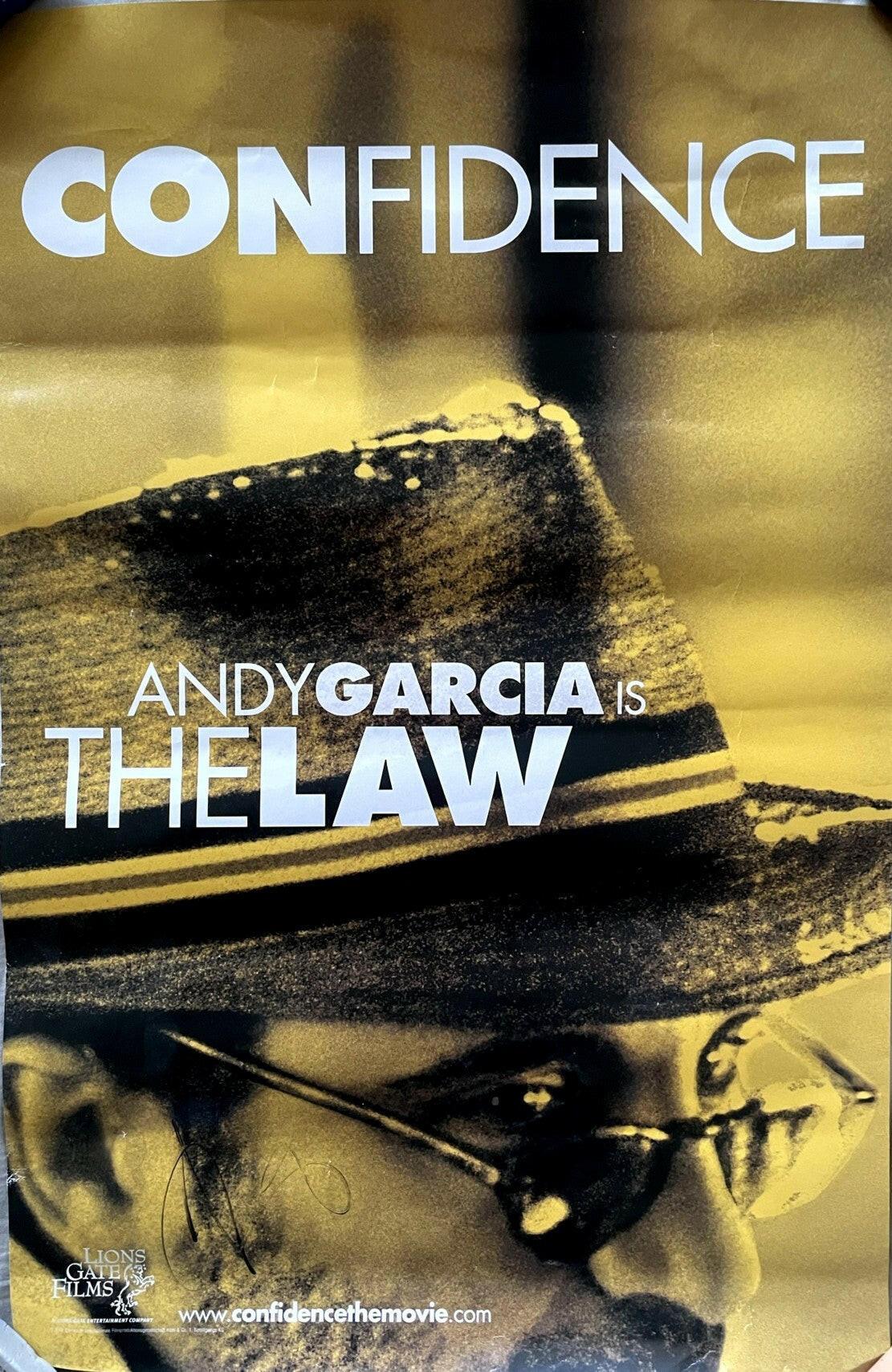 Andy Garcia signed Confidence 2003 mini movie poster Damaged - AutographsForSale.com