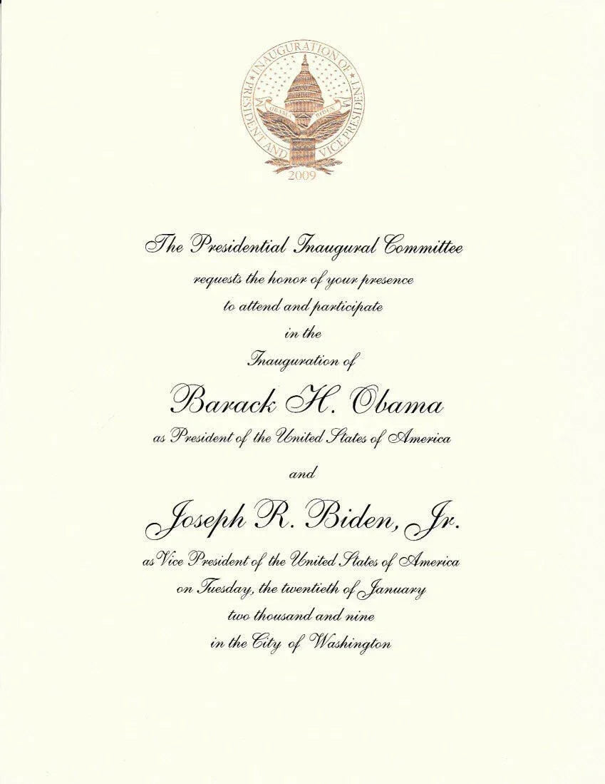 Barack Obama 2009 Inauguration Commemorative Invitation - AutographsForSale.com