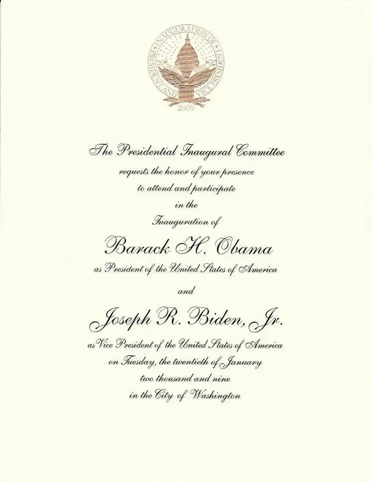 Barack Obama 2009 Inauguration Commemorative Invitation - AutographsForSale.com