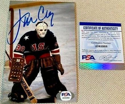 Jim Craig signed 1980 Miracle on Ice US Olympic hockey team 4x6 photo PSA/DNA - AutographsForSale.com