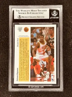 Hakeem Olajuwon signed Houston Rockets 1991-92 Upper Deck Hologram card BAS certified - AutographsForSale.com