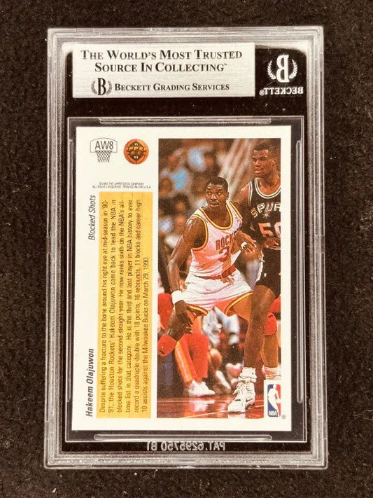 Hakeem Olajuwon signed Houston Rockets 1991-92 Upper Deck Hologram card BAS certified - AutographsForSale.com