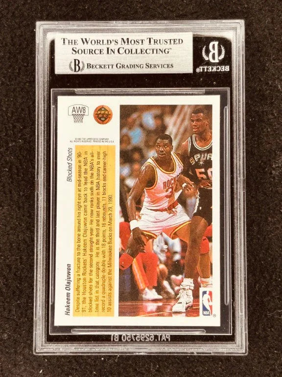 Hakeem Olajuwon signed Houston Rockets 1991-92 Upper Deck Hologram card BAS certified - AutographsForSale.com