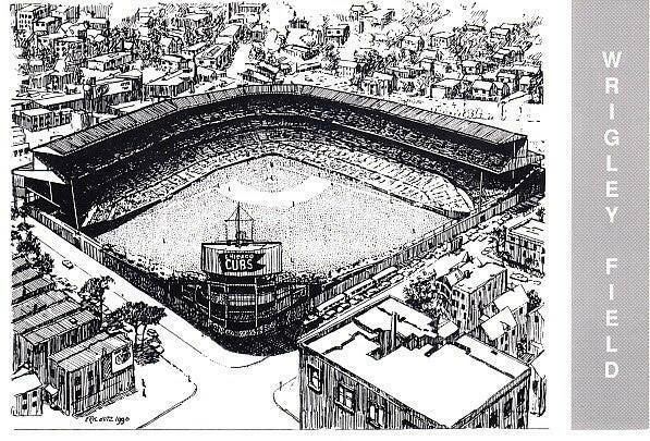 Wrigley Field 1990 Waterford Publishing Baseball postcard - AutographsForSale.com
