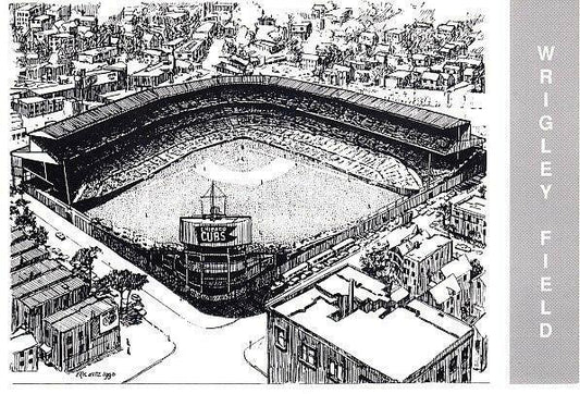 Wrigley Field 1990 Waterford Publishing baseball 4x6 card or postcard - AutographsForSale.com