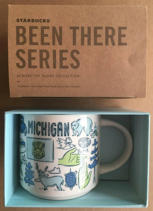 Starbucks 2018 Been There Series Michigan 14 ounce collector coffee mug NEW - AutographsForSale.com