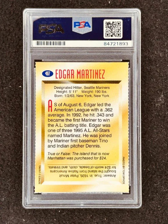Edgar Martinez autographed Seattle Mariners 1995 Sports Illustrated for Kids card PSA/DNA slabbed - AutographsForSale.com