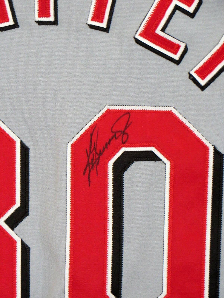 Ken Griffey Jr signed Reds Russell game model Gray jersey UDA - AutographsForSale.com