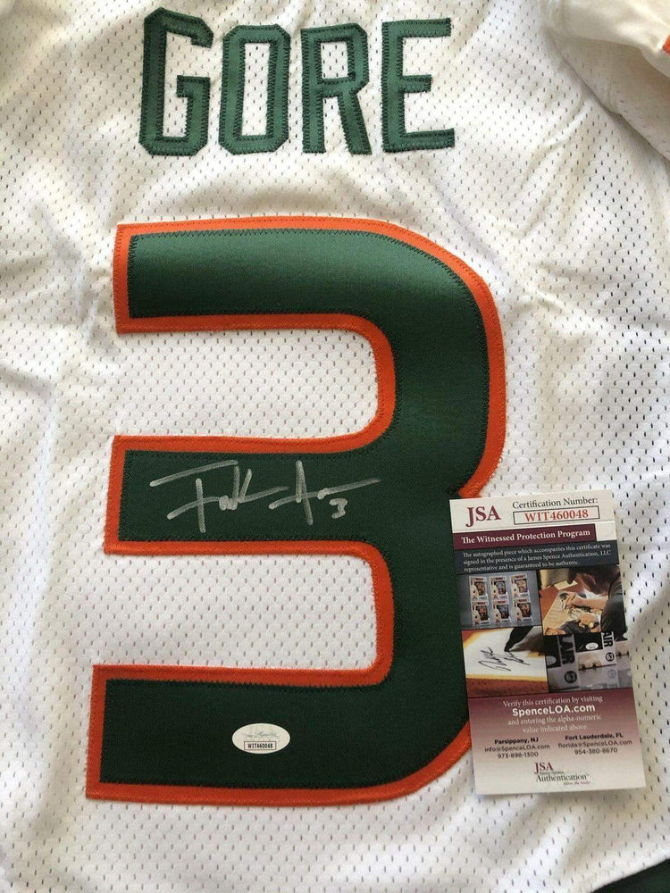 Frank Gore signed Miami Hurricanes 2004 Nike team issue white jersey JSA - AutographsForSale.com