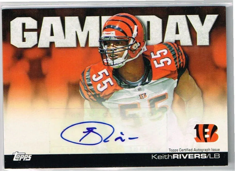Keith Rivers certified signed Bengals 2011 Topps Game Day card - AutographsForSale.com