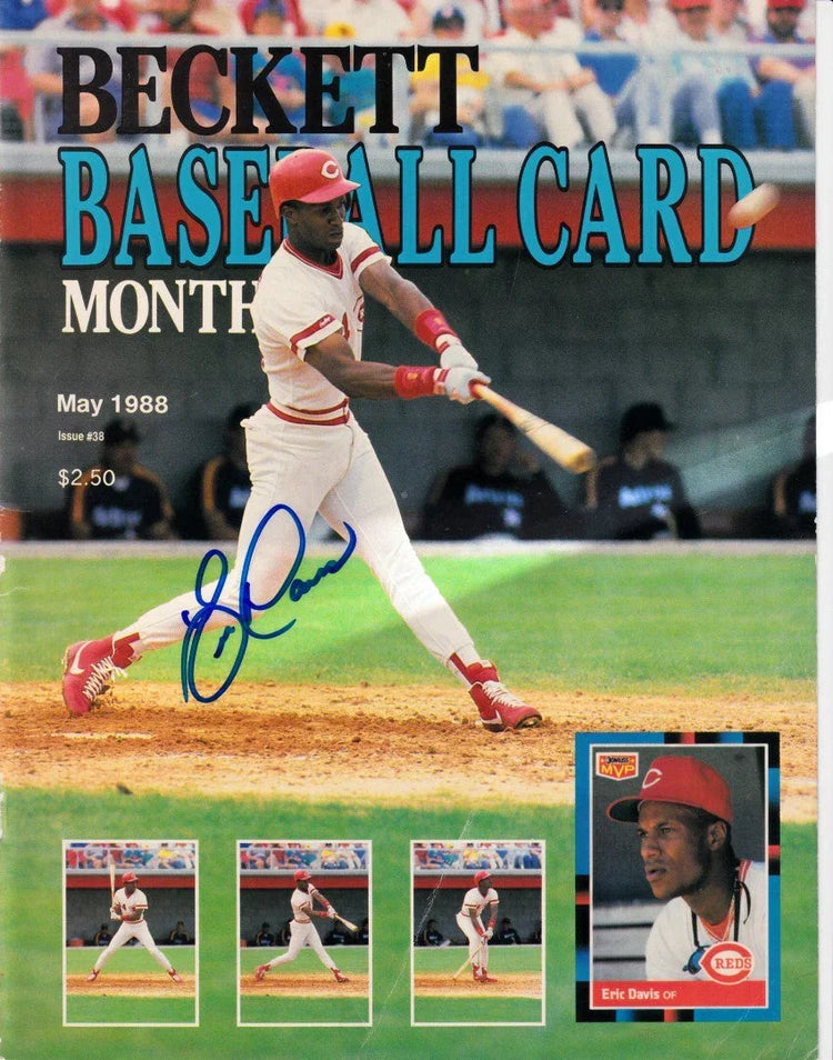 Eric Davis signed Reds 1988 Beckett Baseball cover - AutographsForSale.com