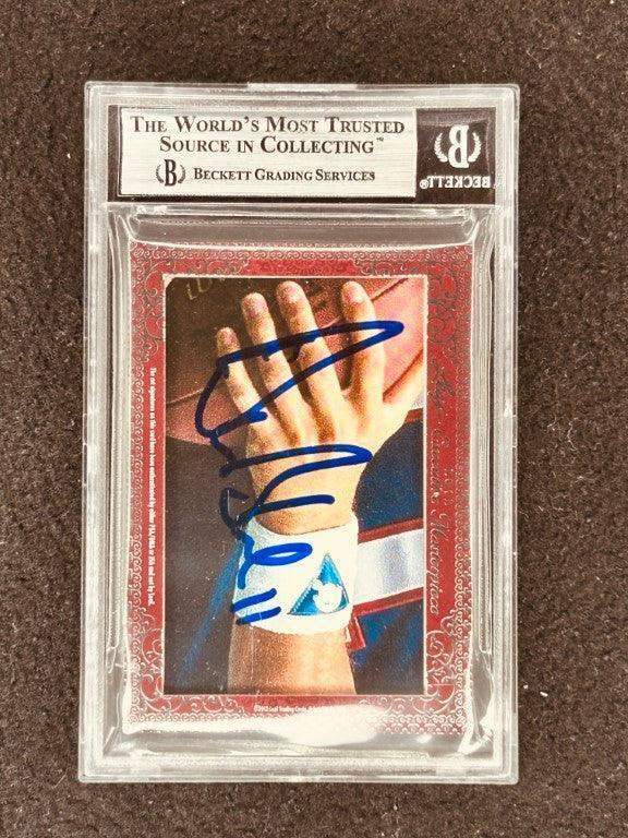 Steve Grogan & Drew Bledsoe 2012 Leaf Masterpiece Cut Signature certified signed card 1/1 JSA Patriots - AutographsForSale.com