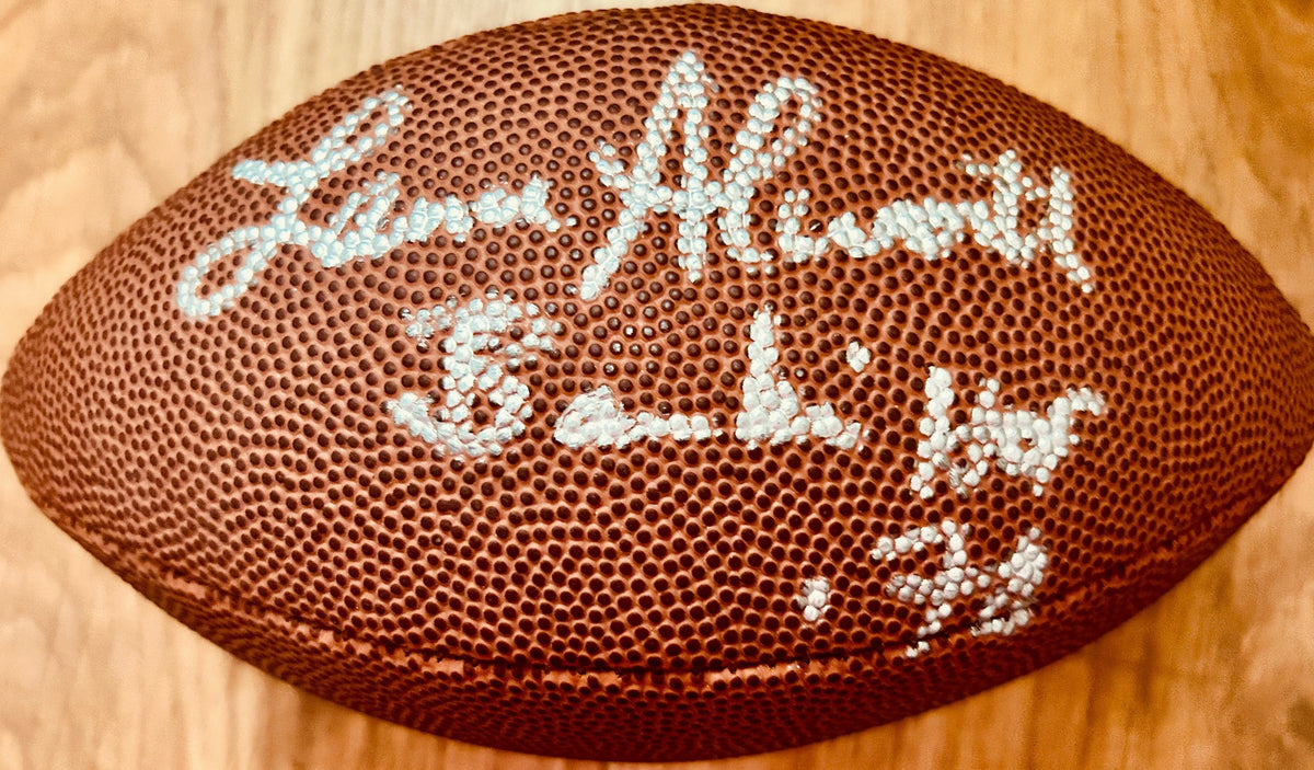 Lance Alworth signed mini NFL football w/ Bambi HOF 78 JSA Chargers - AutographsForSale.com