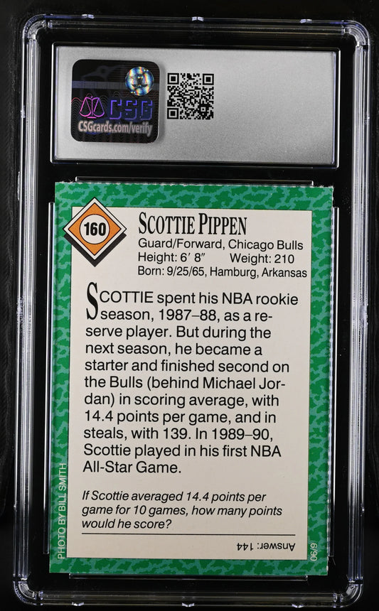 Scottie Pippen Chicago Bulls 1990 SI for Kids card CSG 9 MT - AutographsForSale.com