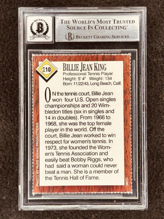 Billie Jean King autographed 1990 Sports Illustrated for Kids Legend card BAS slabbed graded 10 - AutographsForSale.com