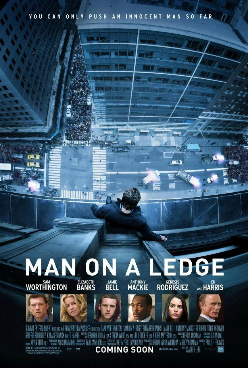 Man on a Ledge mini 11x17 movie poster Sam Worthington - AutographsForSale.com