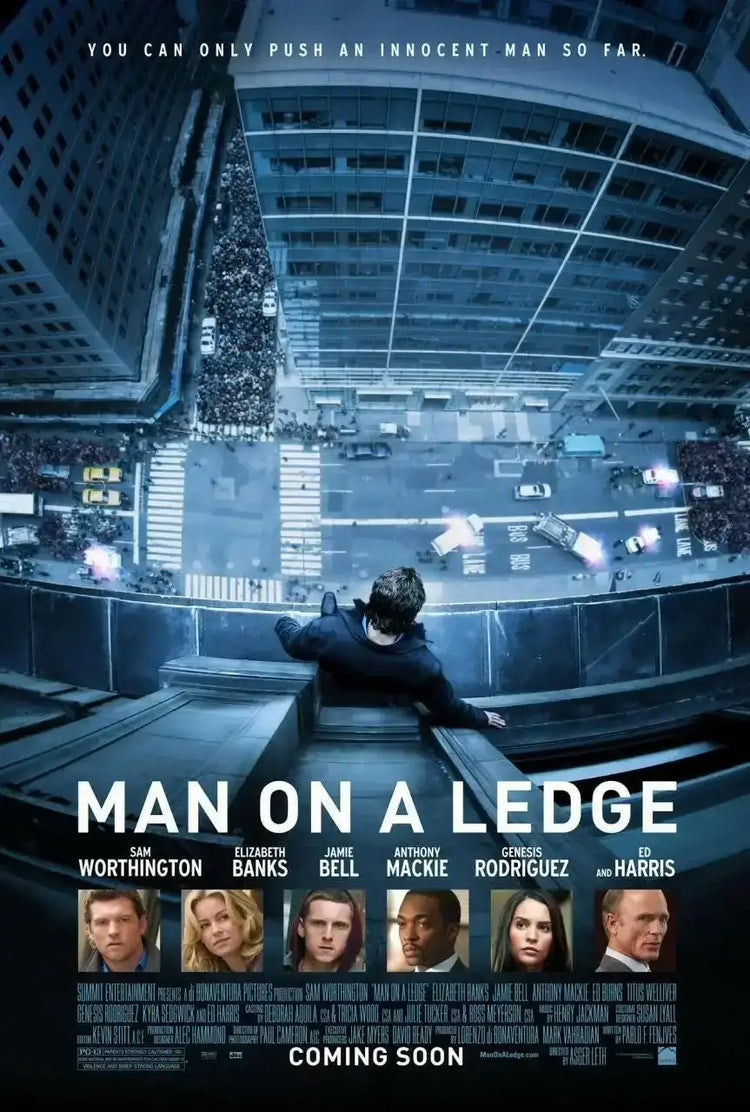 Man on a Ledge mini 11x17 movie poster Sam Worthington - AutographsForSale.com