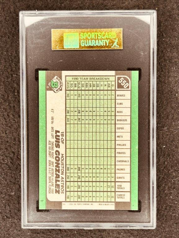 Luis Gonzalez 1991 Bowman Rookie Card 550 grade SGC 92 NmMt - AutographsForSale.com