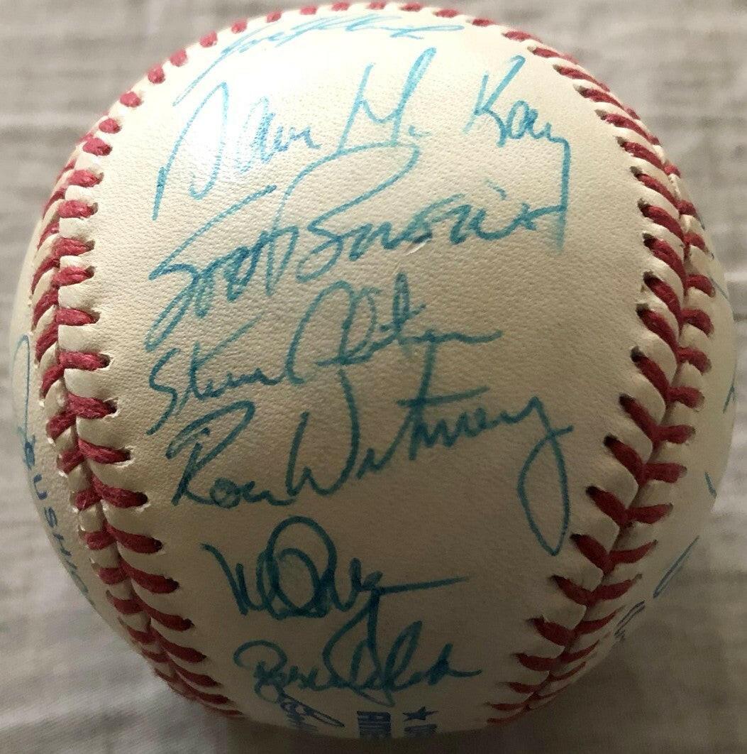1991 Oakland Athletics team autographed AL baseball Dennis Eckersley Tony La Russa Mark McGwire - AutographsForSale.com