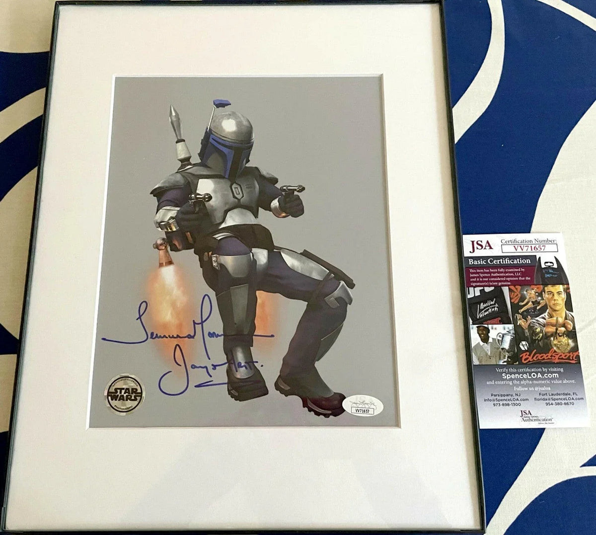 Temuera Morrison autographed Star Wars Attack of the Clones 8x10 photo inscribed Jango Fett framed JSA - AutographsForSale.com