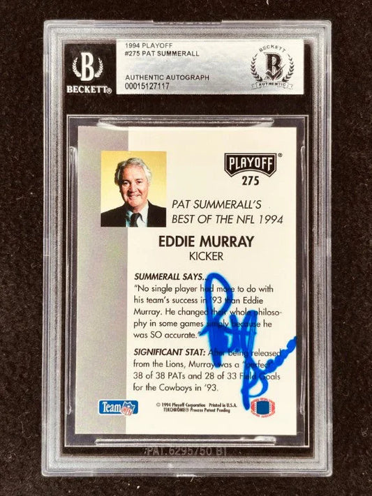 Pat Summerall autographed 1994 Playoff football card BAS slabbed NY Giants - AutographsForSale.com