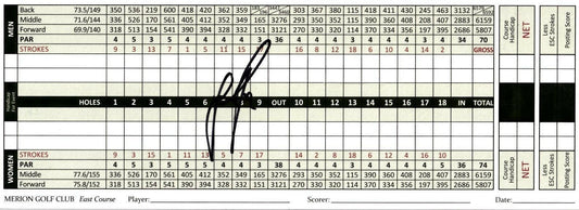 Justin Rose autographed 2013 US Open Merion golf scorecard - AutographsForSale.com