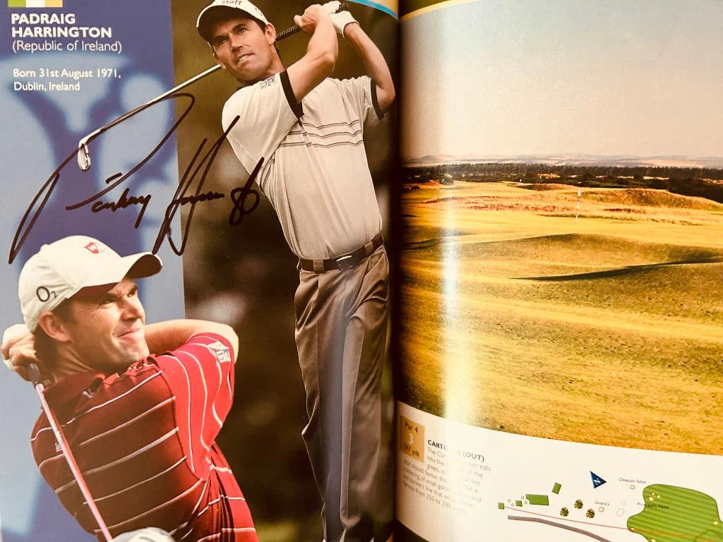 2005 British Open golf program autographed by 13 John Daly Sergio Garcia Padraig Harrington Mark O'Meara - AutographsForSale.com