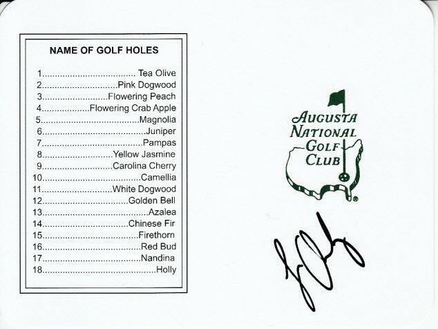 Louis Oosthuizen autographed Augusta Masters scorecard - AutographsForSale.com