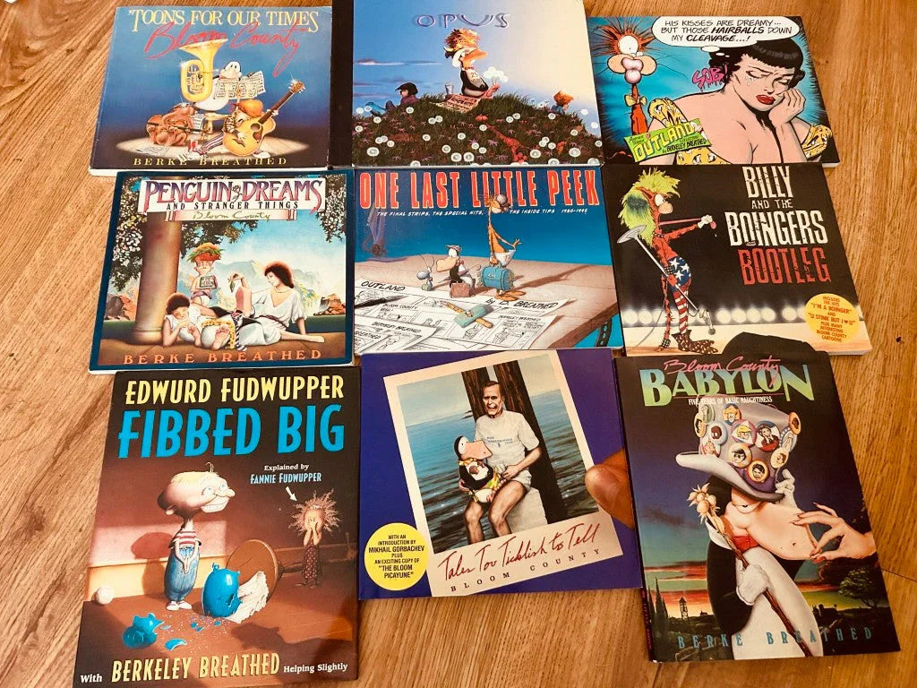 9 Berke Breathed signed with Doodled Bloom County Opus books - AutographsForSale.com