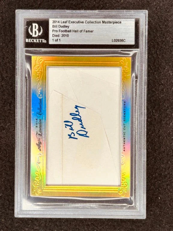 Bill Dudley 2014 Leaf Masterpiece Cut Signature certified signed card 1/1 JSA Detroit Lions Steelers - AutographsForSale.com