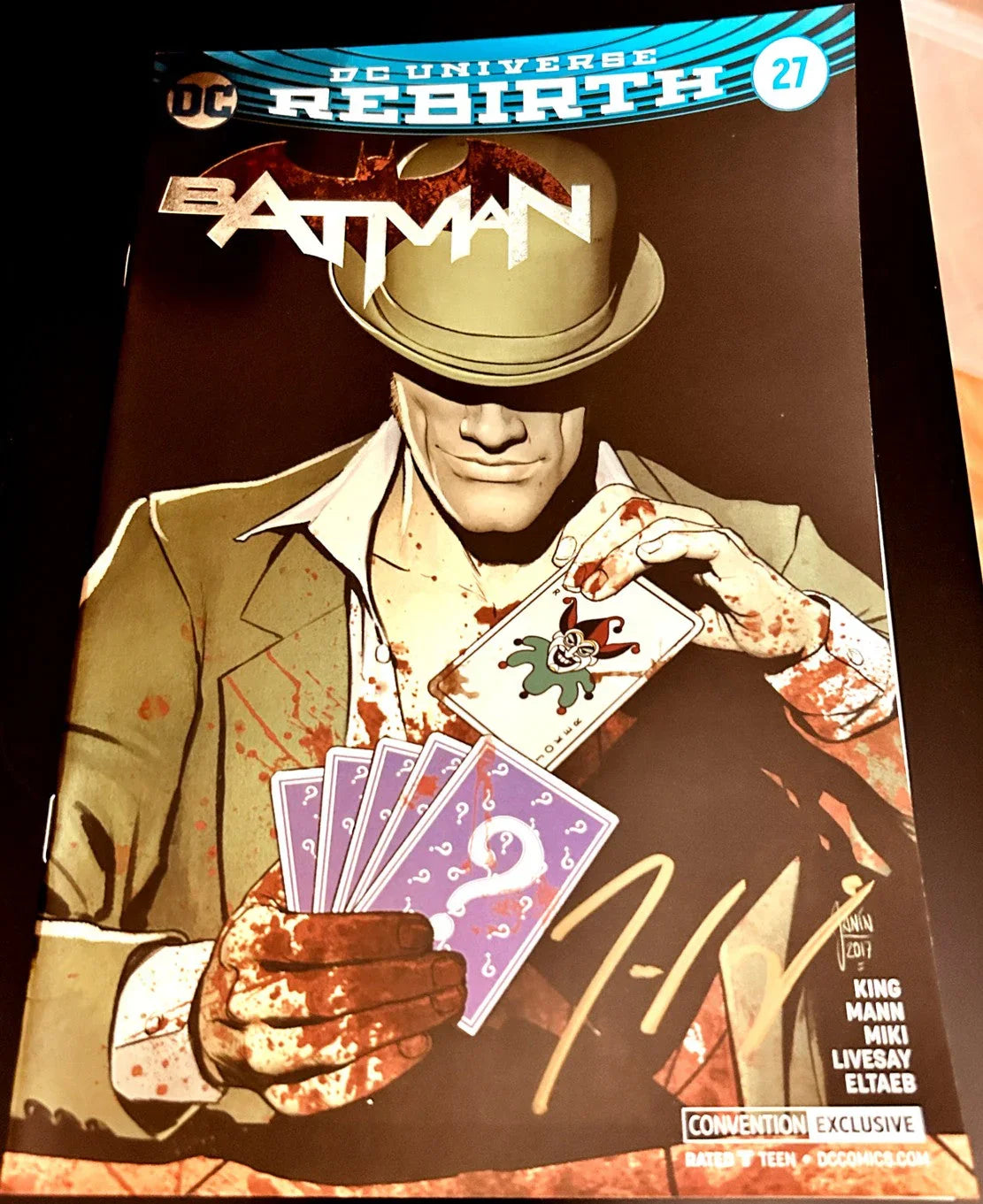 Tom King autographed Batman #27 2017 Comic-Con foil variant DC comic book - AutographsForSale.com