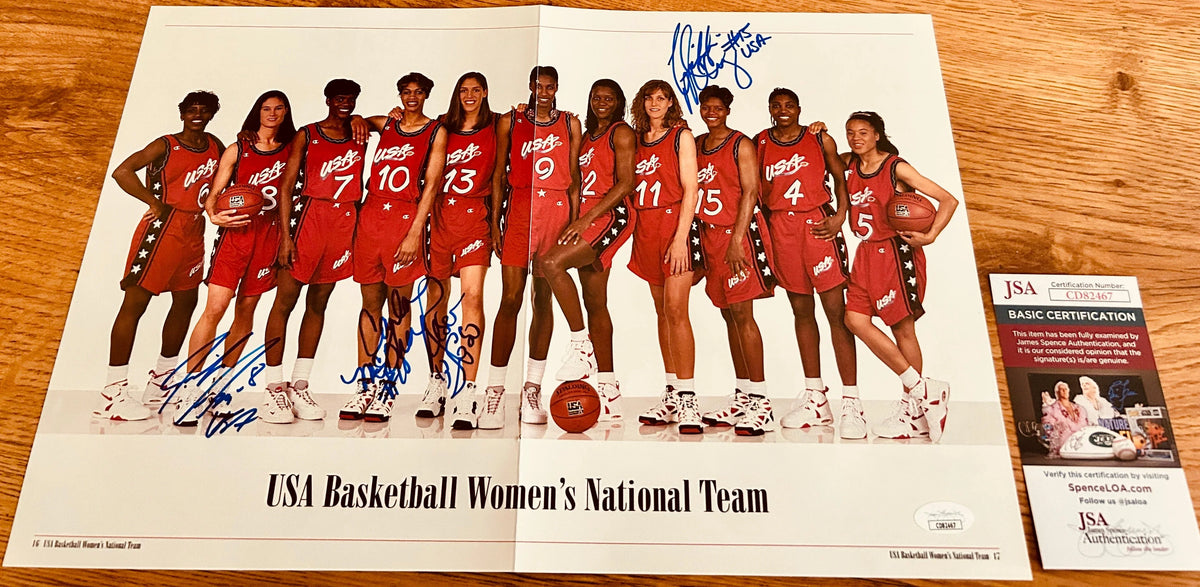 1996 US Olympic Women’s basketball team signed photo Jennifer Azzi Rebecca Lobo Nikki McCray JSA - AutographsForSale.com