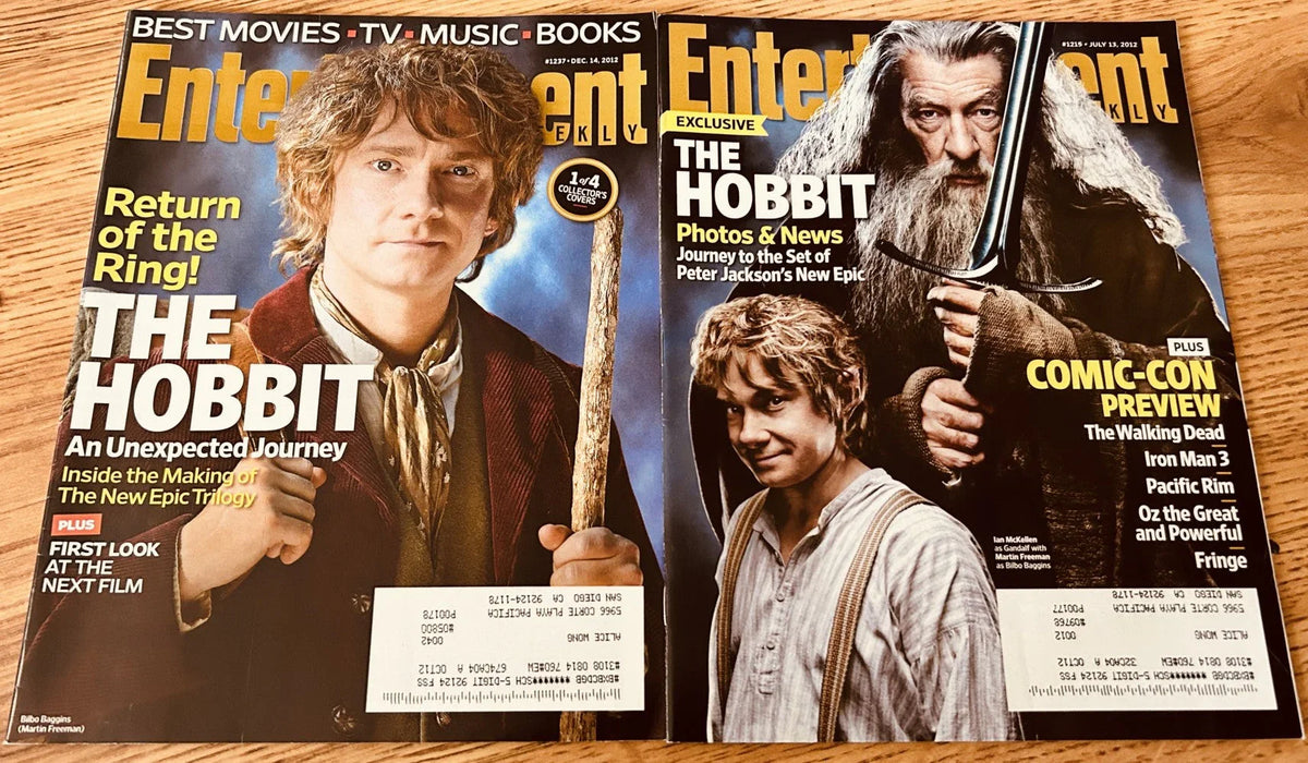2 Hobbit movie 2012 Entertainment Weekly magazines Martin Freeman Ian McKellen - AutographsForSale.com