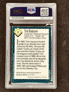 Tom Barrasso signed Penguins 1992 SI for Kids card PSA/DNA slab - AutographsForSale.com