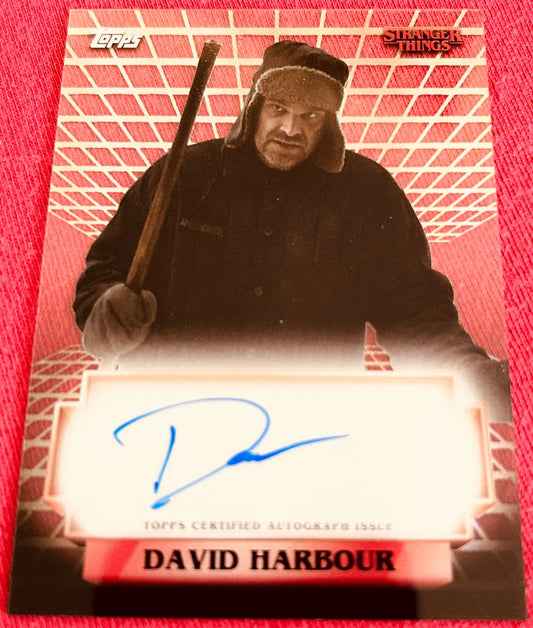David Harbour certified signed Stranger Things 2025 Topps High-Tek card - AutographsForSale.com