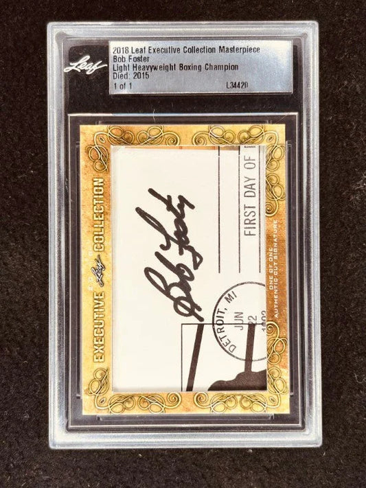 Bob Foster 2018 Leaf Masterpiece Cut Signature certified autograph boxing card 1/1 JSA - AutographsForSale.com