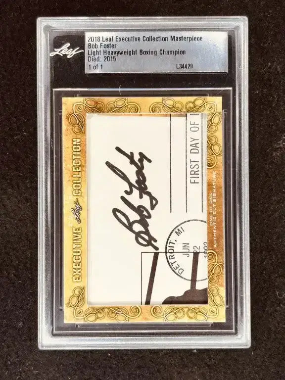 Bob Foster 2018 Leaf Masterpiece Cut Signature certified autograph boxing card 1/1 JSA - AutographsForSale.com