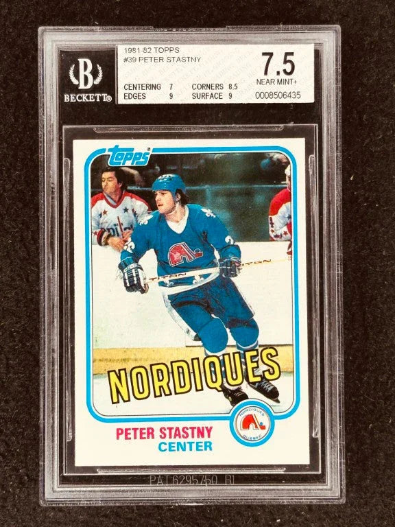 Peter Stastny 1981-82 Topps Rookie Card 39 grade BGS 7.5 NM - AutographsForSale.com