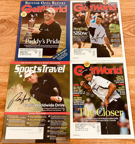 4 Padraig Harrington signed golf magazines 2007 & 2008 British Open - AutographsForSale.com