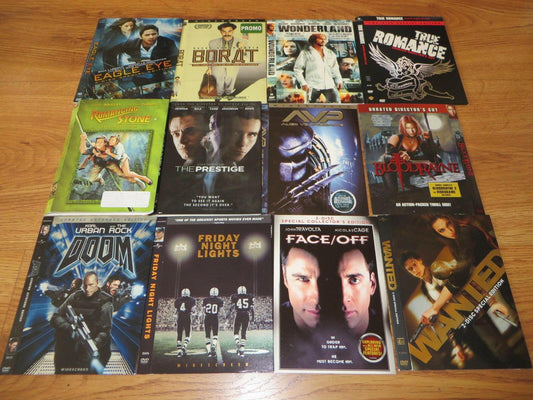 24 DVD movie slipcovers (Cinderella Man Dark Knight First Blood Prestige True Romance Young Guns) - AutographsForSale.com