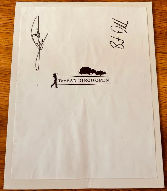 Signed 2010 San Diego Open pages Chad Campbell Charles Howell III Lee Janzen - AutographsForSale.com