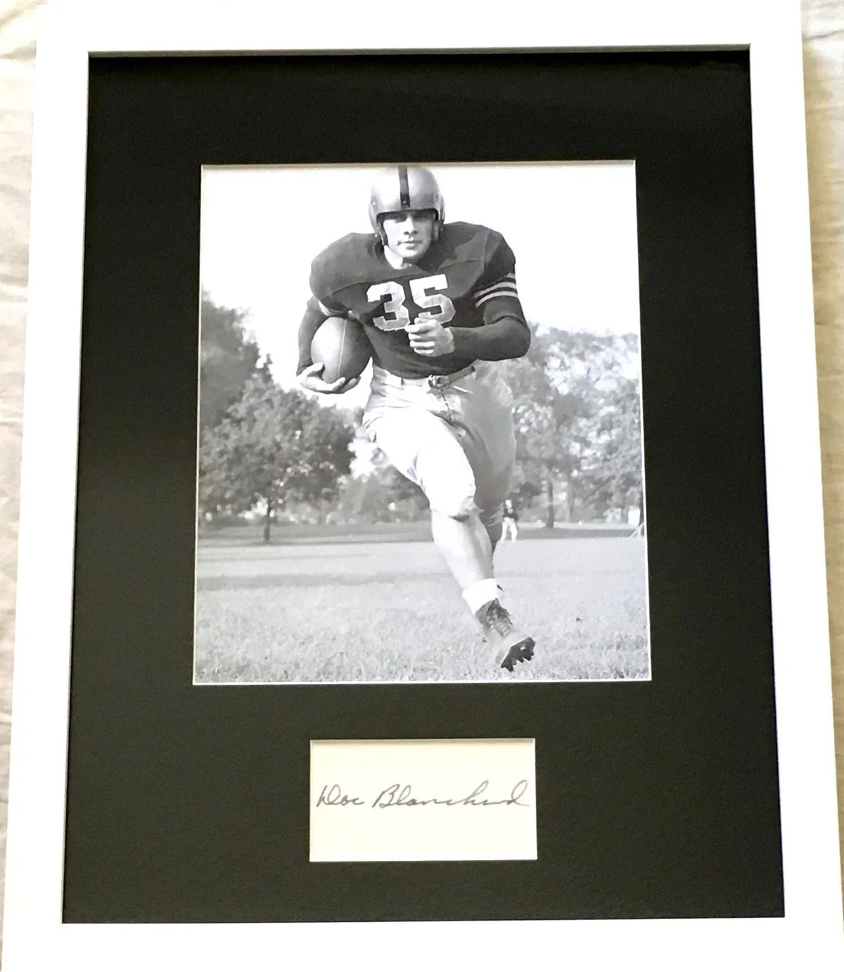 Doc Blanchard signed index card framed Army 8x10 photo JSA - AutographsForSale.com