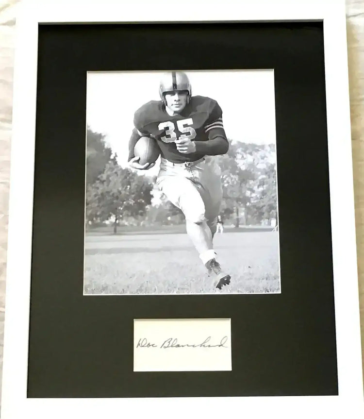 Doc Blanchard signed index card framed Army 8x10 photo JSA - AutographsForSale.com