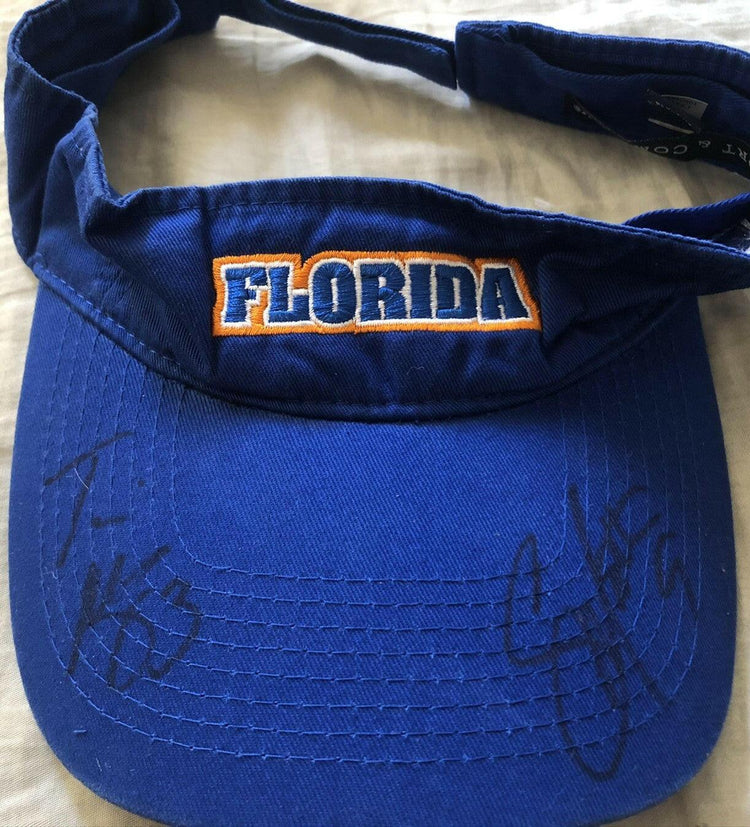 Shane Matthews & Travis McGriff signed Florida Gators blue visor - AutographsForSale.com